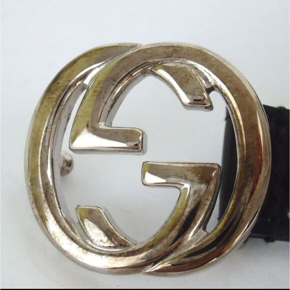 Authentic GUCCI 036.2194.0980.5 Interlocking Small GG 70/28 Leather Belt [Used] - Picture 5 of 12